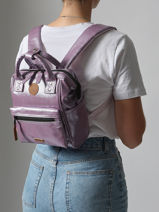 Rugzak 1 Compartiment Cabaia Violet adventurer XS-vue-porte